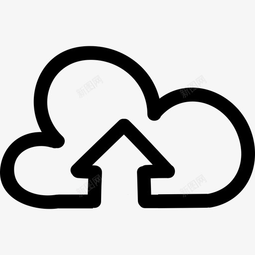 上传手绘云中向上箭头的界面符号手绘图标svg_新图网 https://ixintu.com 上传手绘云中向上箭头的界面符号 手绘