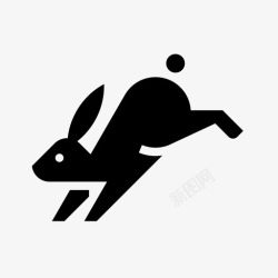 棉标志兔子动物棉尾巴图标高清图片