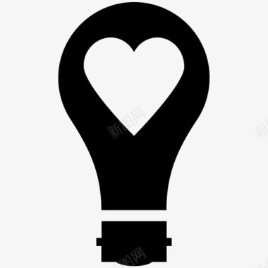心在灯泡爱和浪漫酷标图标图标
