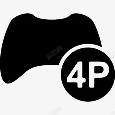 四人游戏控制控制视频游戏图标图标