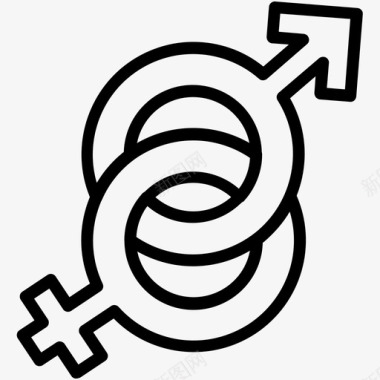 性别符号二进制女性性别图标图标