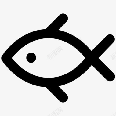 鱼夏天大胆的线图标图标