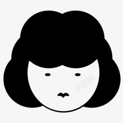 漂亮脸蛋短发细发漂亮的头发图标高清图片