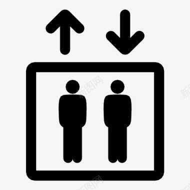 电梯下降载人图标图标