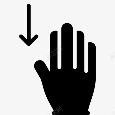 四个手指向下滑动触摸向下滑动图标图标