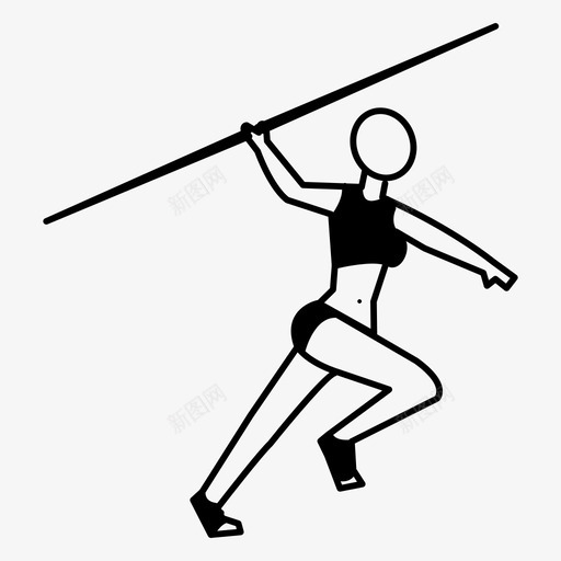 标枪投掷运动图标svg_新图网 https://ixintu.com 体育 体育运动 妇女 展示件 投壶 投掷 材料 标枪 物体 物品 运动 项目