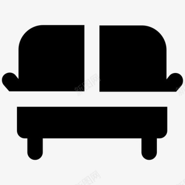 沙发建筑和家具大胆的固体图标图标