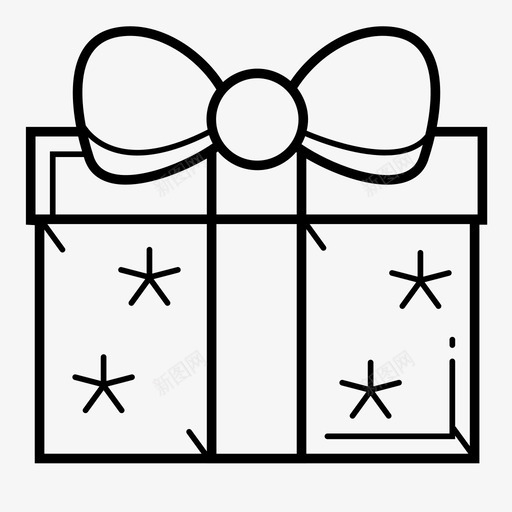 圣诞礼物生日圣诞装饰图标svg_新图网 https://ixintu.com 丝带 包装 圣诞礼物 圣诞装饰 惊喜 星星 生日 礼物