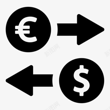汇率货币兑换欧元图标图标