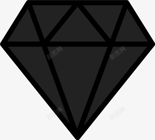 钻石坚硬互动图标svg_新图网 https://ixintu.com 互动 坚硬 漂亮 石头 稀有 素描 钻石 闪亮