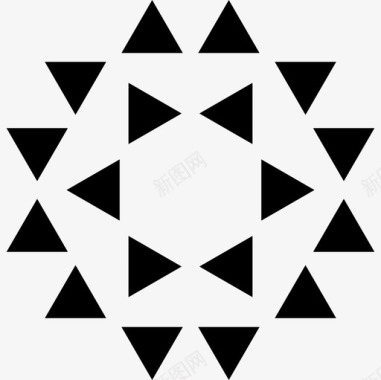 星形和六边形小三角形的多边形装饰物图标图标