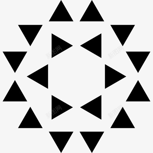 星形和六边形小三角形的多边形装饰物图标svg_新图网 https://ixintu.com 星形和六边形小三角形的多边形装饰物