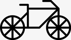 老式两轮手推车自行车交通工具三轮图标高清图片