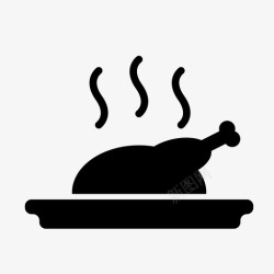 鸟肉火鸡馅料烤肉图标高清图片