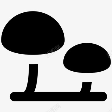蘑菇食物大胆的固体图标图标