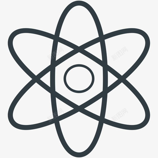 原子科学和技术线图标svg_新图网 https://ixintu.com 原子 科学和技术矢量线图标