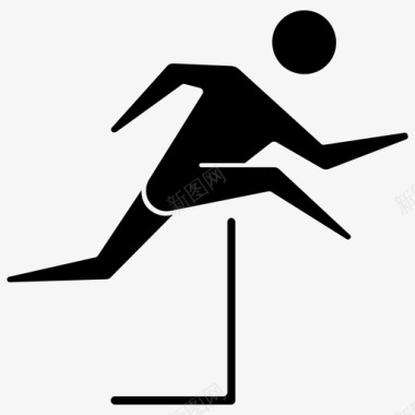 跨栏运动员跑步者人图标图标