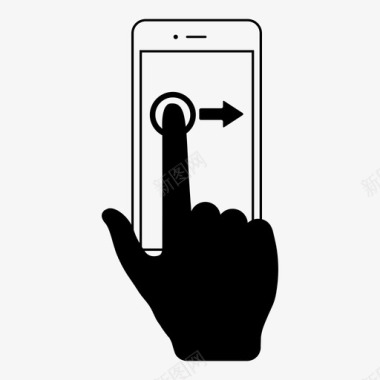 向右滑动触摸手势智能手机手势图标图标