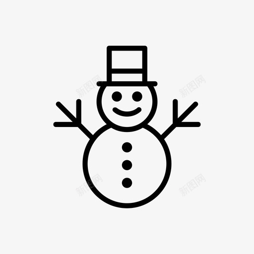 雪人大礼帽棍子图标svg_新图网 https://ixintu.com 冬天 圣诞节 大礼帽 头 寒冷 棍子 节日 装饰 雪人