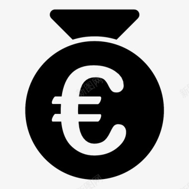 欧元钱袋储蓄富人图标图标