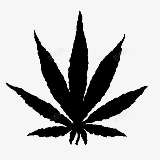 薄大麻叶图标svg_新图网 https://ixintu.com 薄大麻叶