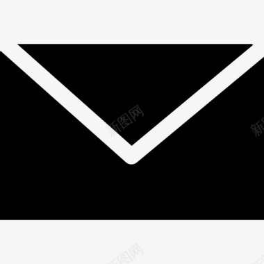 电子邮件黑信封形状界面数据图标图标