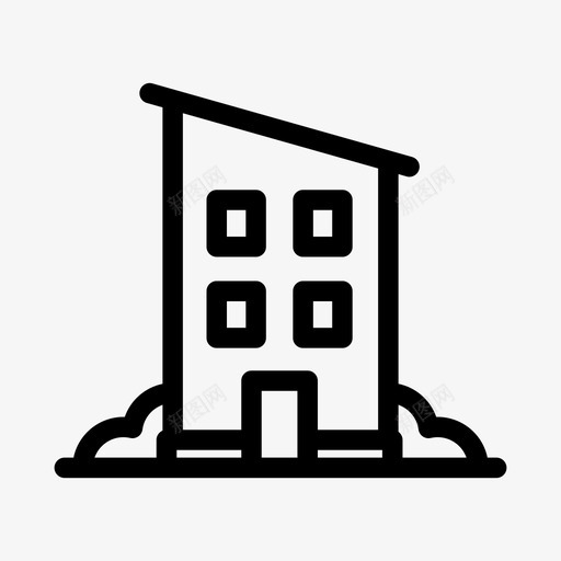 房子建筑后院图标svg_新图网 https://ixintu.com 住所 后院 家 家庭 屋顶 建筑 房子 艺术