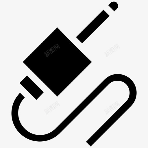 插孔线电子产品实心图标svg_新图网 https://ixintu.com 插孔线 电子产品实心图标