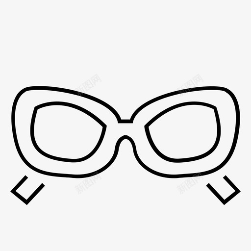 眼镜时尚服装线图标svg_新图网 https://ixintu.com 时尚服装线图标 眼镜