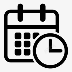 时间安排时间和日期计划针尖图标高清图片
