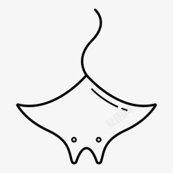 黄貂鱼蝠鲼眼睛鱼图标高清图片