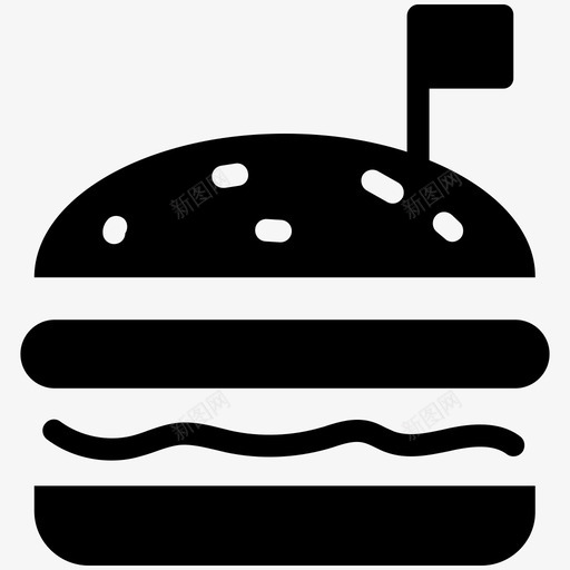 汉堡包食物垃圾食品图标svg_新图网 https://ixintu.com 垃圾食品 快餐 汉堡包 食物 食物酷载体图标