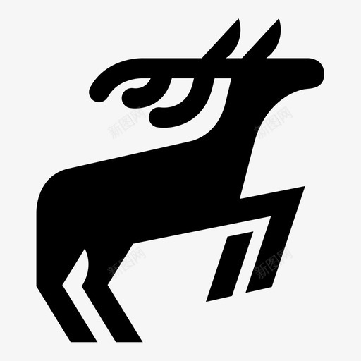鹿动物麋鹿图标svg_新图网 https://ixintu.com 动物 拉雪橇的人 角 野生动物 驯鹿 驼鹿 鲁道夫 鹿 麋鹿