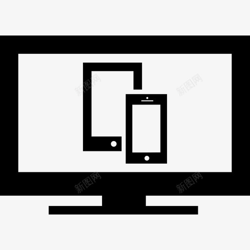 具有三个不同显示器界面和现代屏幕的响应符号图标svg_新图网 https://ixintu.com 具有三个不同显示器 界面和现代屏幕的响应符号