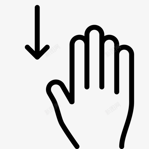 四个手指向下滑动向下滑动整体图标svg_新图网 https://ixintu.com labrotory 信息 分析 向下滑动 四个手指向下滑动 平滑手势 手 手势 整体 管理 触摸