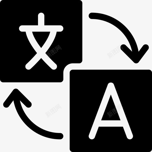 翻译文本编辑器实心图标svg_新图网 https://ixintu.com 文本编辑器实心图标 翻译