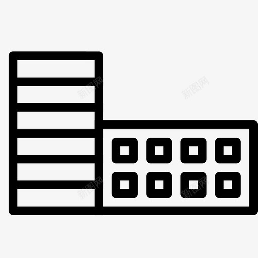 楼梯公司大楼办公楼图标svg_新图网 https://ixintu.com 公司大楼 办公楼 楼梯 车库门