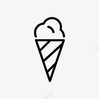 冰淇淋筒甜甜的餐厅图标图标