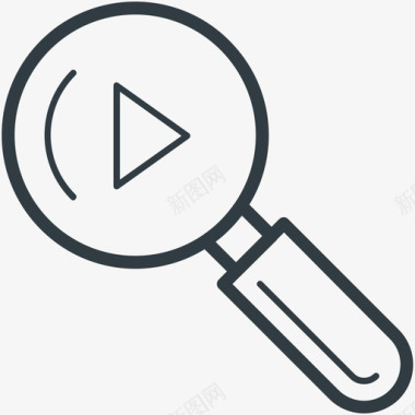 视频搜索搜索引擎优化和互联网营销线图标图标