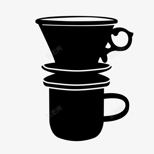 蜂屋滴头咖啡杯子图标svg_新图网 https://ixintu.com 可堆叠 咖啡 器具 杯子 蜂屋滴头 过滤器 香料
