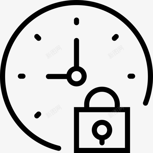 锁定时钟时间保存图标svg_新图网 https://ixintu.com smashicons交互概述 交互 保存 保护 保持 时间 电话 网络 锁定时钟