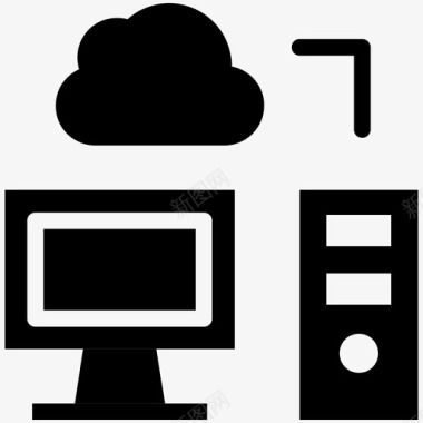 云连接云计算酷向量3图标图标