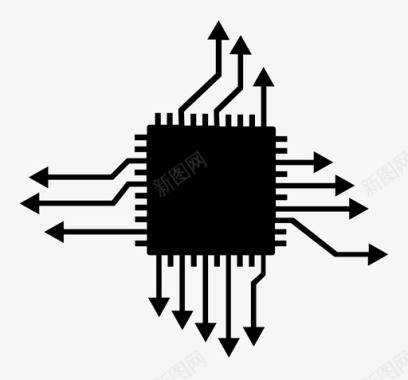 微芯片核心存储器技术图标图标