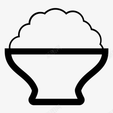 饭碗饭粮食图标图标