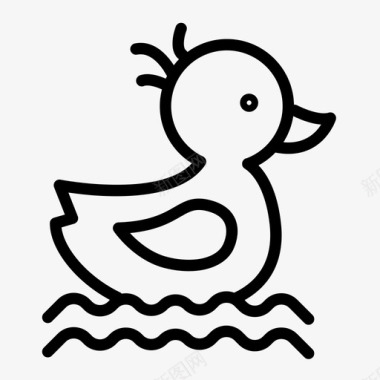 鸭子野鸭划桨图标图标