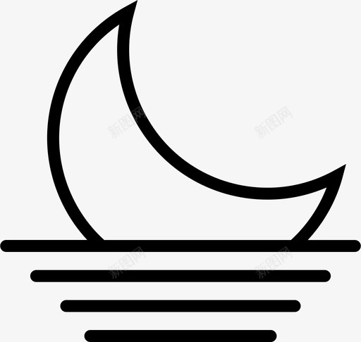 月亮设置条件半月图标svg_新图网 https://ixintu.com 半月 地平线 天气 天空 月亮设置 条件 粉碎图标天气轮廓