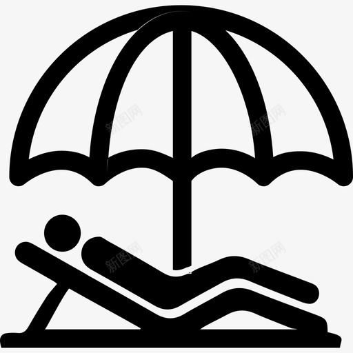 伞下躺在海滩上的人人旅馆的人图标svg_新图网 https://ixintu.com 人 伞下躺在海滩上的人 旅馆的人