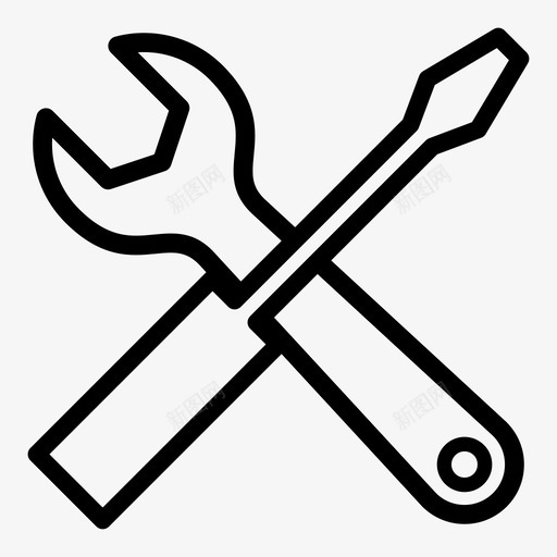 螺丝刀和扳手工作工具图标svg_新图网 https://ixintu.com 修理 固定 工作 工具 编辑 螺丝刀和扳手 配置 金属 齿轮
