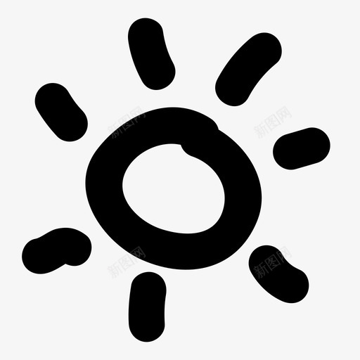 太阳手绘通用图标svg_新图网 https://ixintu.com 太阳 手绘通用图标