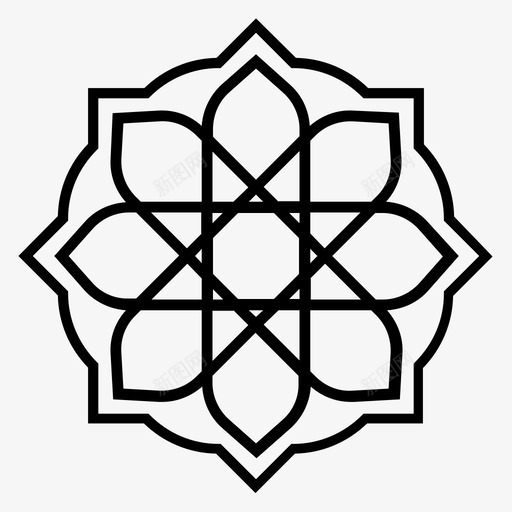 阿拉伯花纹补充装饰图标svg_新图网 https://ixintu.com 世代 伊斯兰艺术 几何 对称 抽象图案 服装 清洁 粘液 补充 装饰 阿拉伯花纹 阿拉伯花纹设计